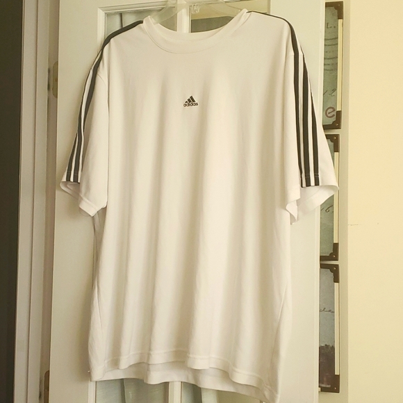 adidas Other - Adidas Men's White Black Loose Workout Shirt